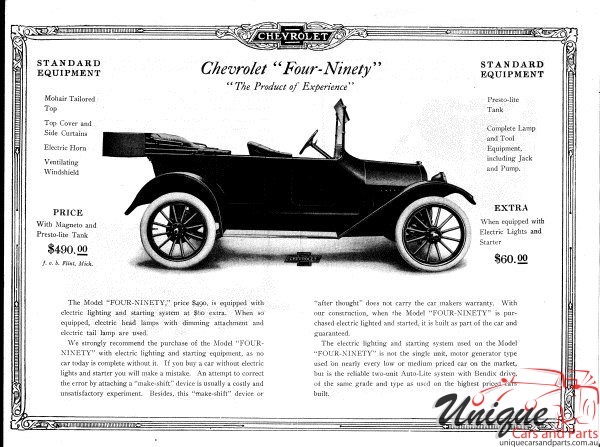 1916 Chevrolet 490 Brochure Page 4